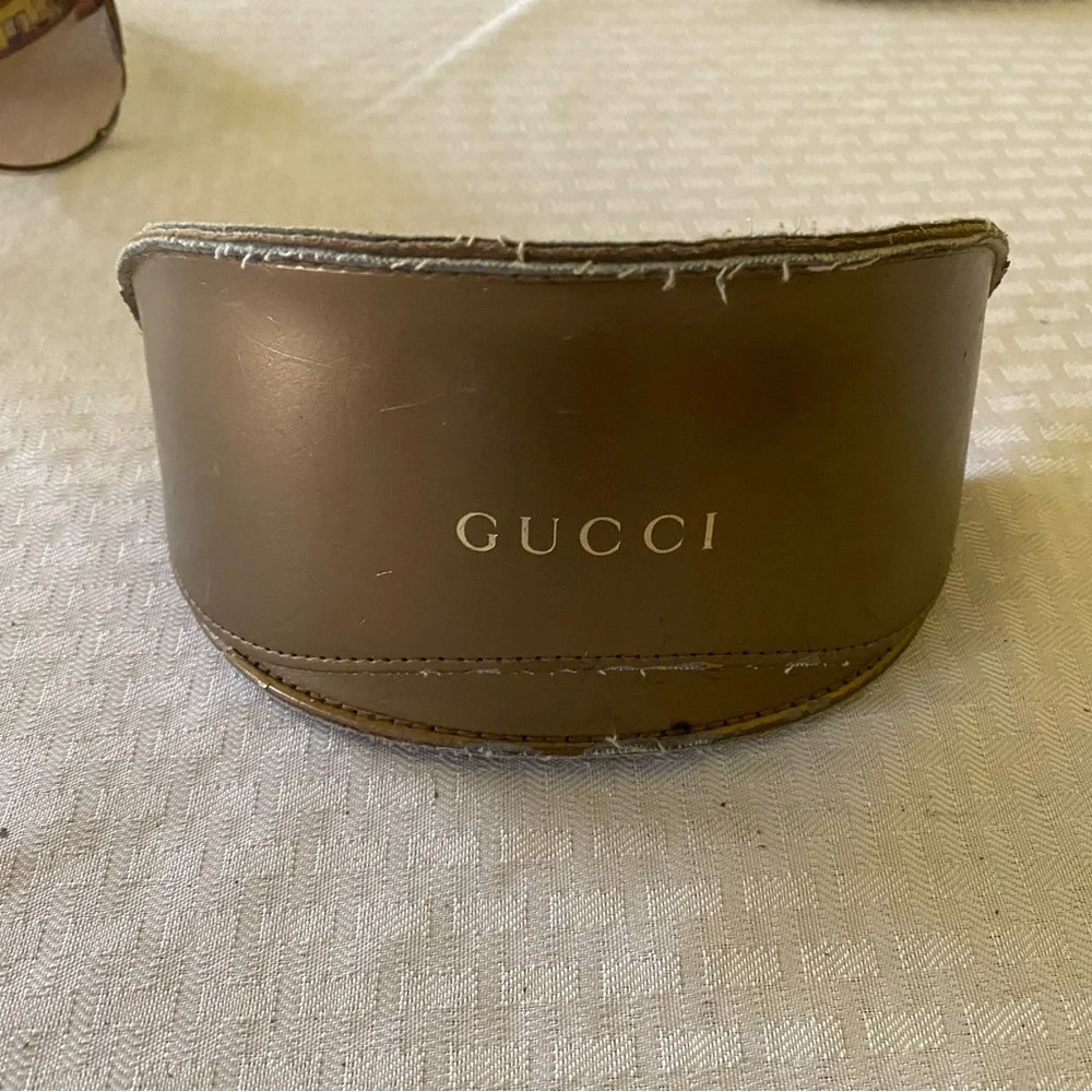 Gucci Women's Brown Gradient Shield Sunglasses Y2K